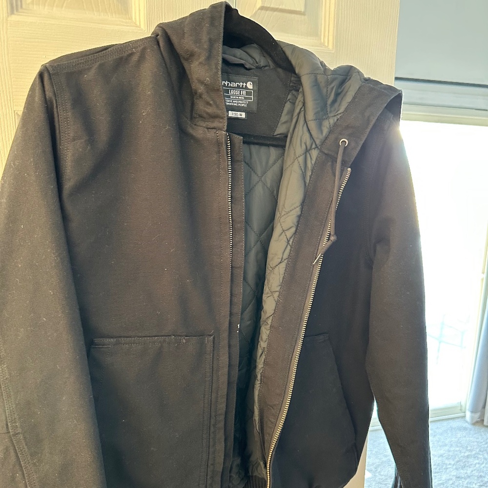 Women's Carharrt Loose Fit Canvas Hood Quilted Jacket